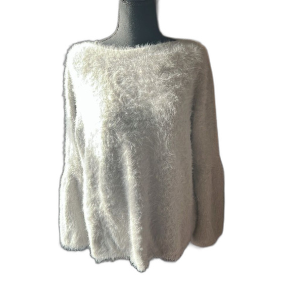 LC Lauren Conrad soft, fuzzy sweater with bell sleeves. Size Large - Picture 1 of 8